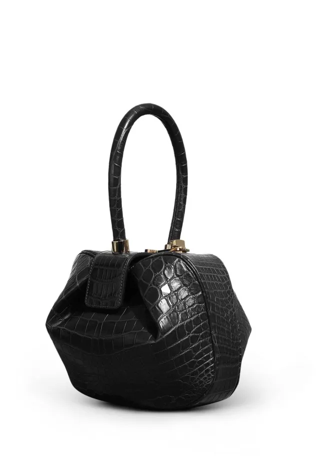 WomenMen Top Handles Gabriela Hearst Nina Bag In Black Crocodile Leather