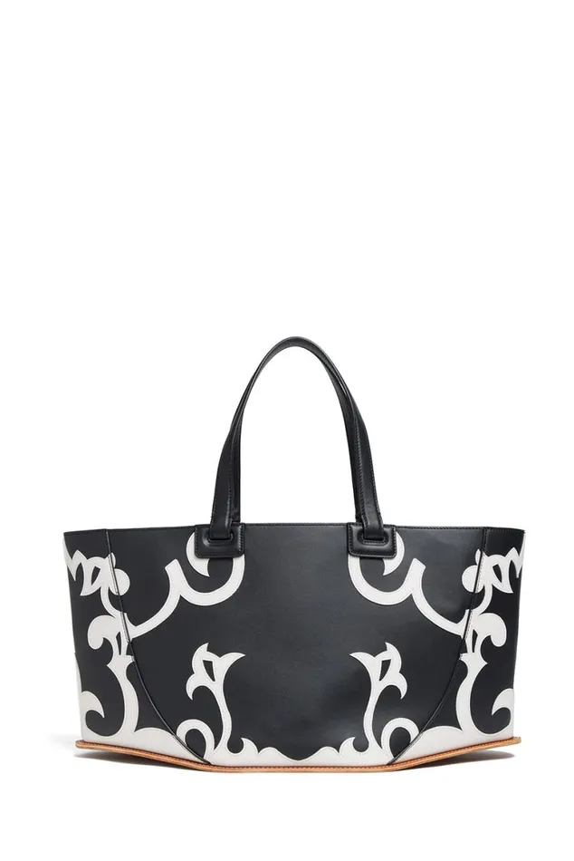 WomenMen Totes Gabriela Hearst Coyote Tote Bag In Black and Ivory Leather