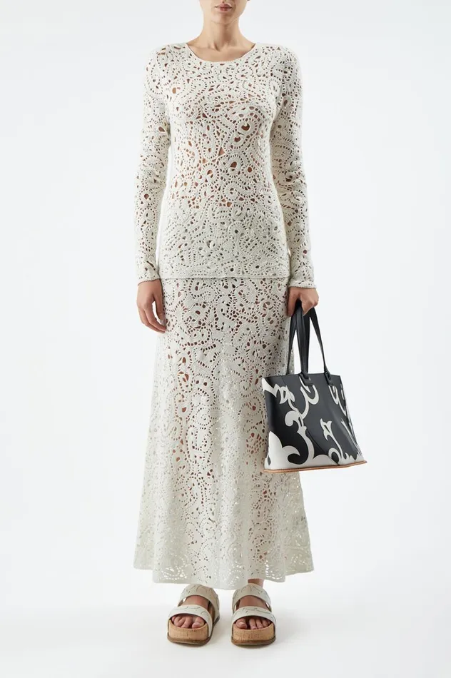 WomenMen Totes Gabriela Hearst Coyote Tote Bag In Black and Ivory Leather