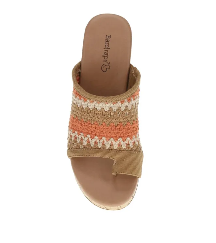 Women Michaela Block Heel Sandal Orange Aid Multi Baretraps Slides and Slip On Sandals
