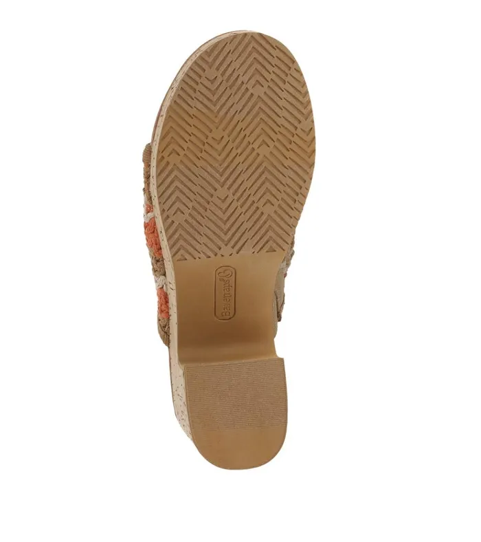 Women Michaela Block Heel Sandal Orange Aid Multi Baretraps Slides and Slip On Sandals