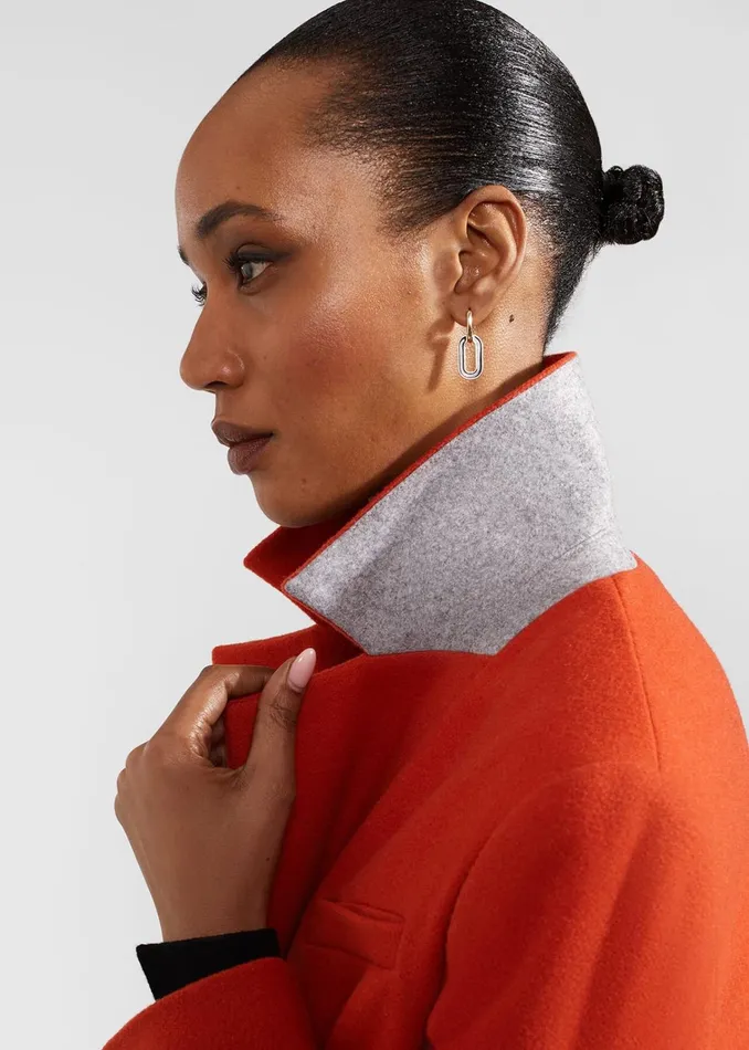 Women Mireya Wool Blend Coat Orange Hobbs Coats and Jackets