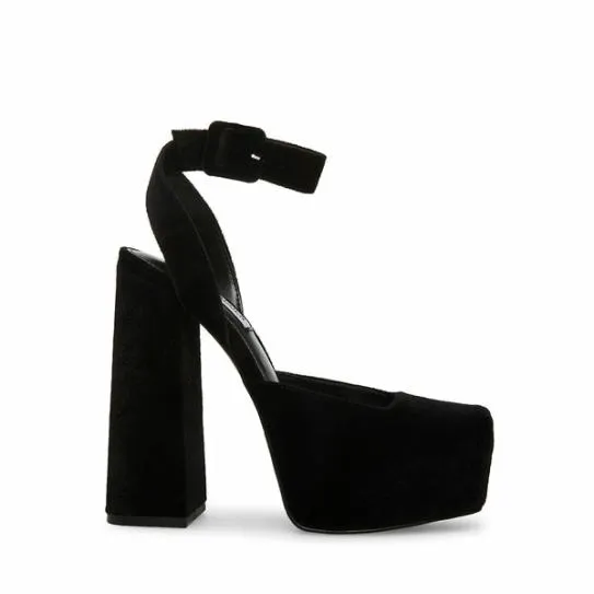 Women MONICA BLACK VELVET Black Velvet Steve Madden Heels