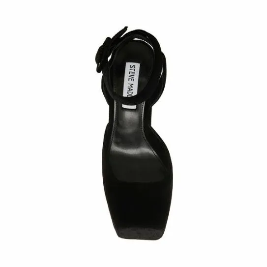 Women MONICA BLACK VELVET Black Velvet Steve Madden Heels Women MONICA BLACK VELVET Black Velvet Steve Madden Heels