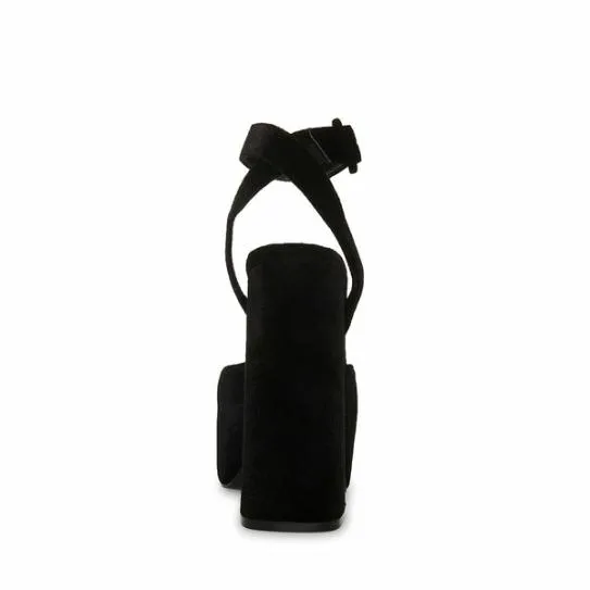 Women MONICA BLACK VELVET Black Velvet Steve Madden Heels Women MONICA BLACK VELVET Black Velvet Steve Madden Heels