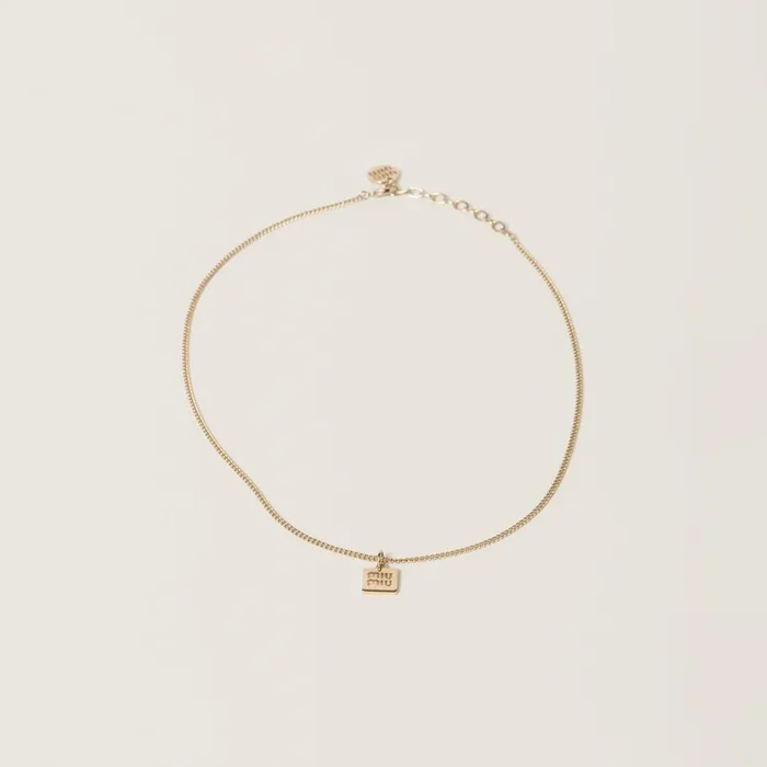 Women Necklaces Miu Miu Metal Necklace Gold