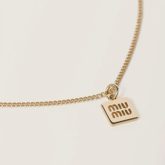Women Necklaces Miu Miu Metal Necklace Gold Women Necklaces Miu Miu Metal Necklace Gold