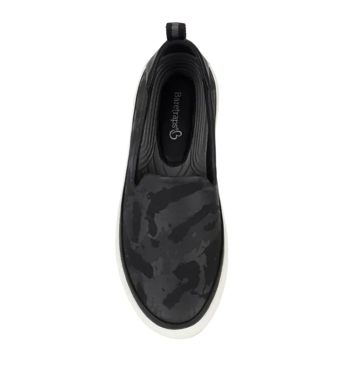 Women Nevin Slip On Sneaker Black Camo Baretraps Flats and Loafers