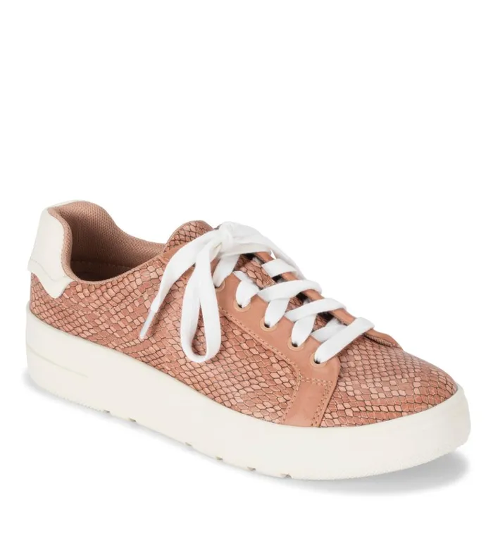 Women Nishelle Lace Up Sneaker Soft Pink Snake Baretraps Sneakers