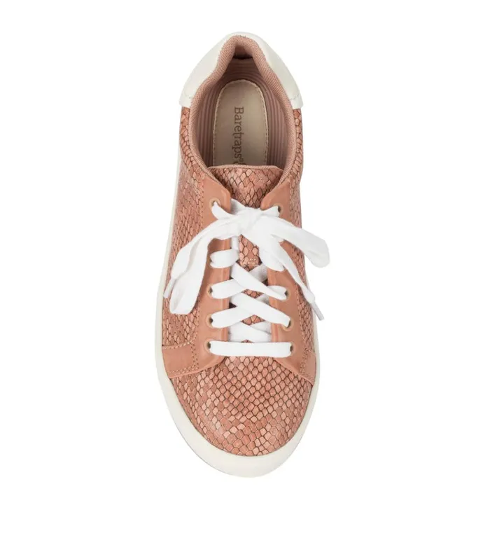 Women Nishelle Lace Up Sneaker Soft Pink Snake Baretraps Sneakers