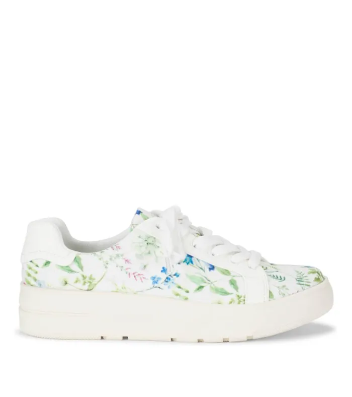 Women Nishelle Lace Up Sneaker Whitemulti Flower Canvas Baretraps Sneakers