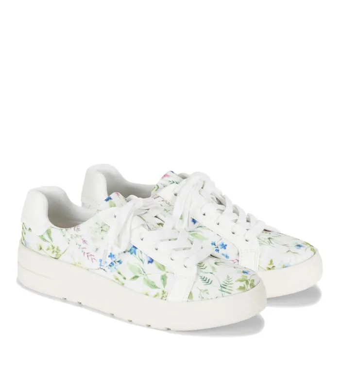 Women Nishelle Lace Up Sneaker Whitemulti Flower Canvas Baretraps Sneakers