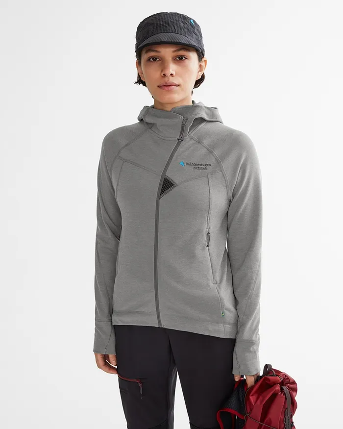 Women Njorun 20 Hoodie Dove Grey Klttermusen Fleeces and Sweaters