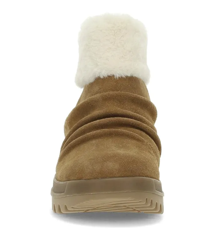 Women Nuri Cold Weather Bootie Cognac Suede Baretraps Booties