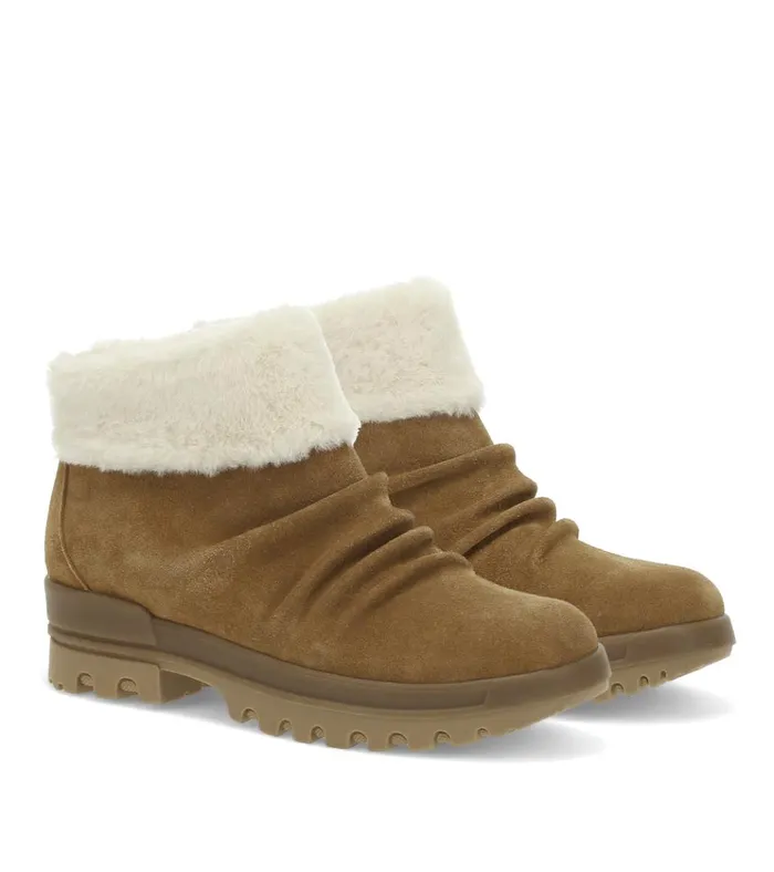 Women Nuri Cold Weather Bootie Cognac Suede Baretraps Booties