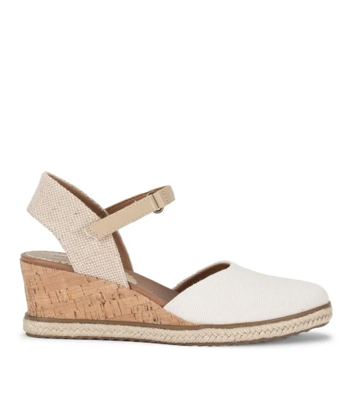Women Ocean Closed Toe Wedge Sandal Cream Baretraps Wedge Sandals