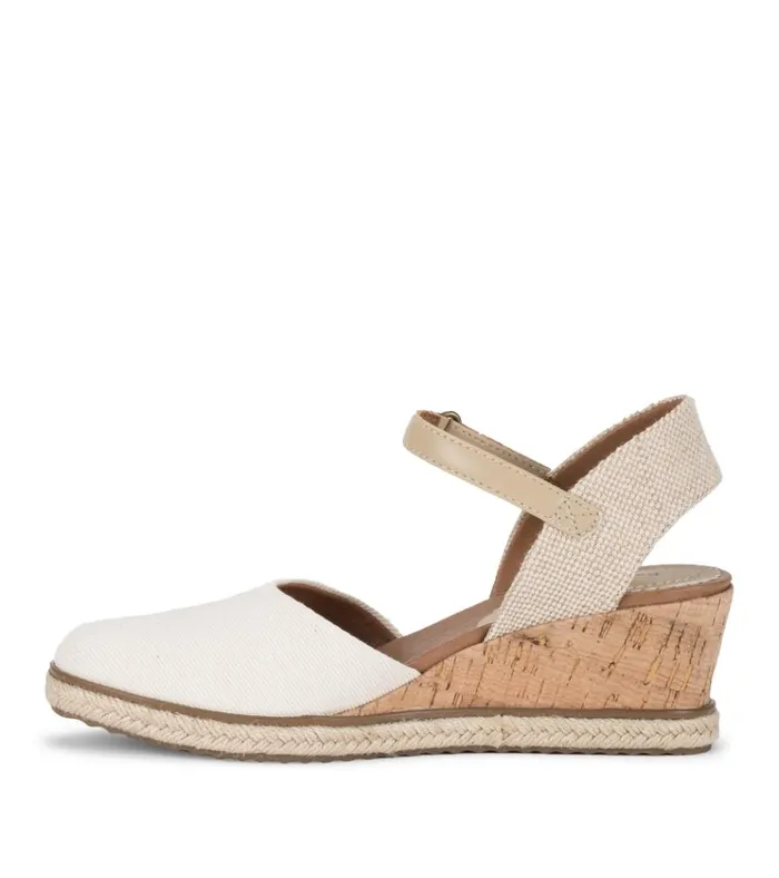Women Ocean Closed Toe Wedge Sandal Cream Baretraps Wedge Sandals