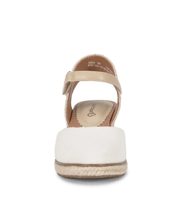 Women Ocean Closed Toe Wedge Sandal Cream Baretraps Wedge Sandals