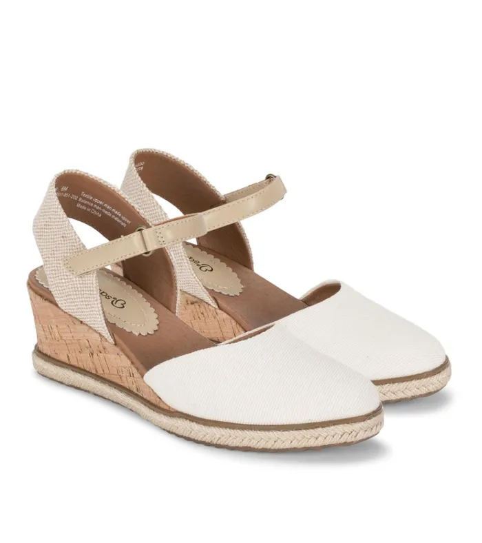 Women Ocean Closed Toe Wedge Sandal Cream Baretraps Wedge Sandals