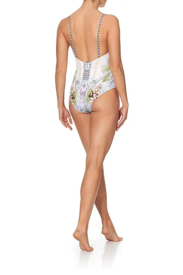 Women One Pieces Camilla Lace Front V Neck One Piece Beach Shack