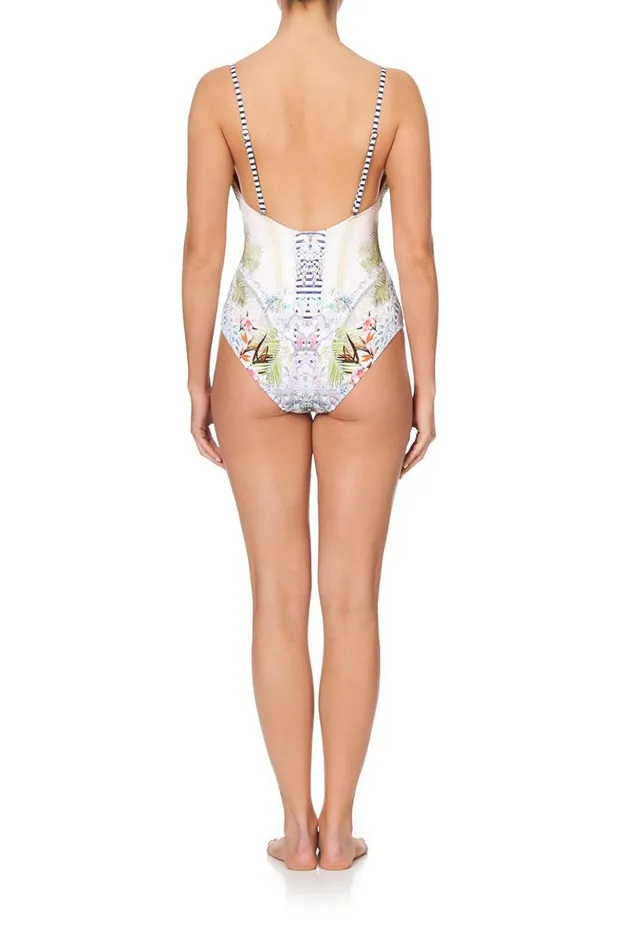 Women One Pieces Camilla Lace Front V Neck One Piece Beach Shack