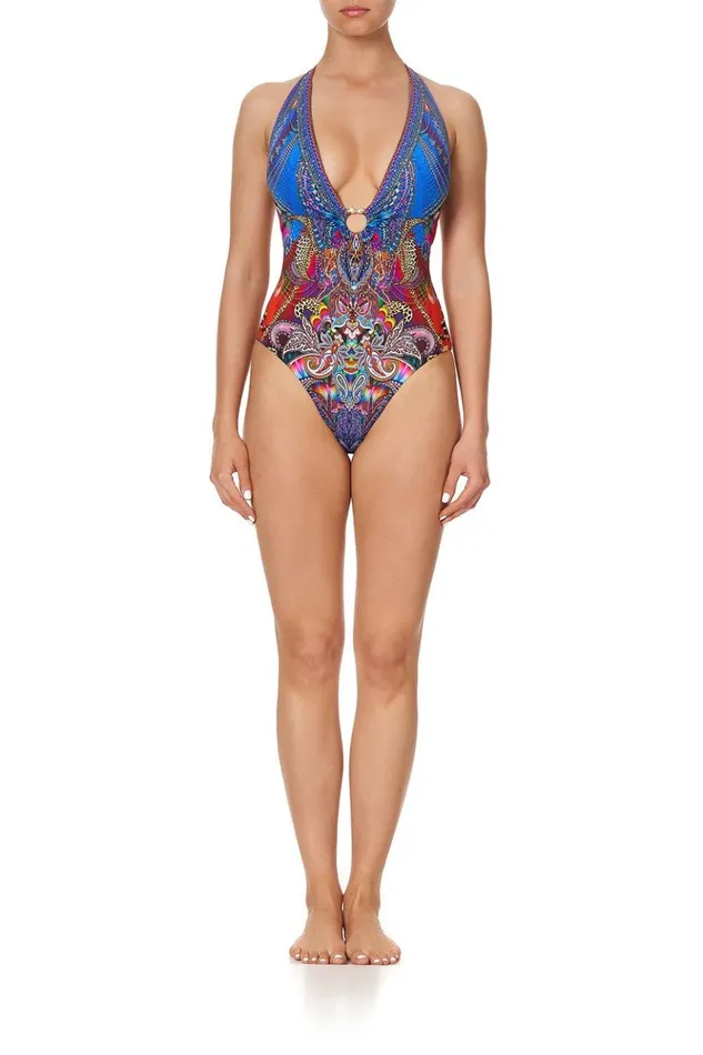 Women One Pieces Camilla Ring Detail Plunge V One Piece Psychedelica