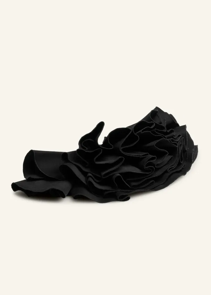 Women One Shoulder Midi Dress Corsage Black MEEM
