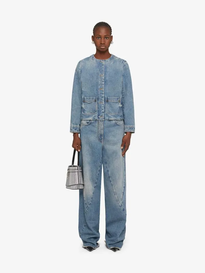 Women Outerwear and Blousons Givenchy Jacket In Denim With Chain Details Medium Blue