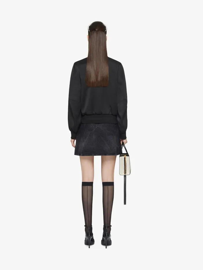 Women Outerwear and Blousons Givenchy Varsity Jacket In Satin With Crystals Black