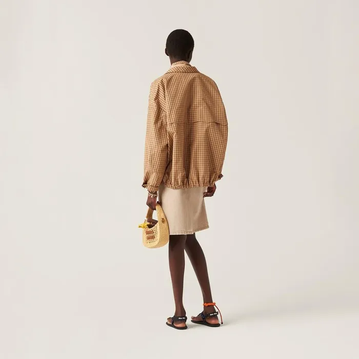 Women Outerwear Miu Miu Checked Canvas Blouson Jacket Cord Women Outerwear Miu Miu Checked Canvas Blouson Jacket Cord