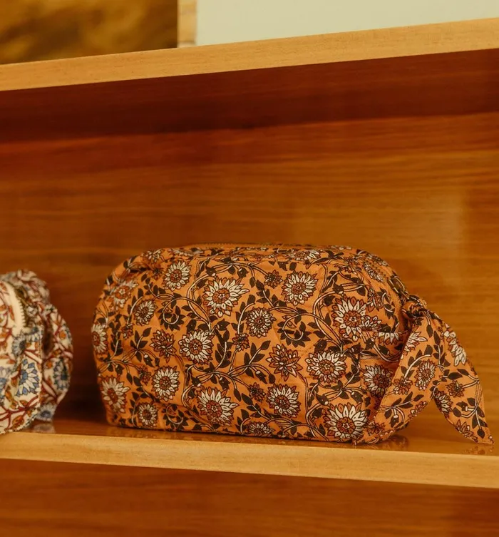 Women Padded MakeUp Bag 8211 Camel Promod Bags