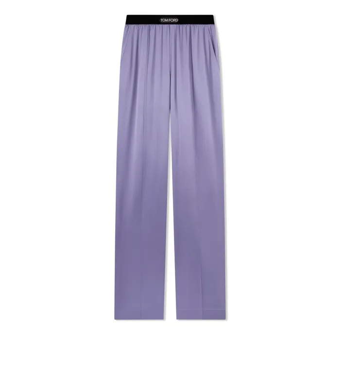 Women Pajamas and Robes Tom Ford Stretch Silk Satin Pj Pants Pale Parma Violet