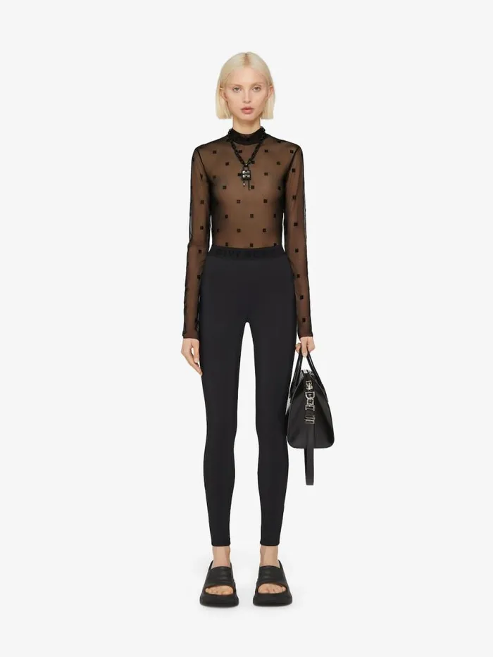 Women Pants and Shorts Givenchy Leggings In Jersey With GIVENCHY Waistband Black