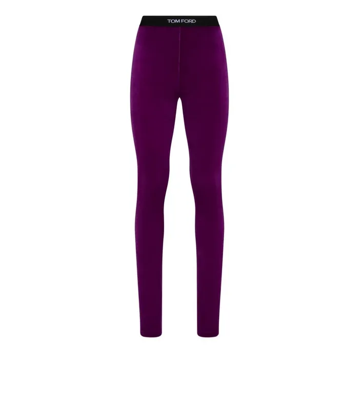 Women Pants and Shorts Tom Ford Stretch Velvet Signature Leggings Sugar Plum