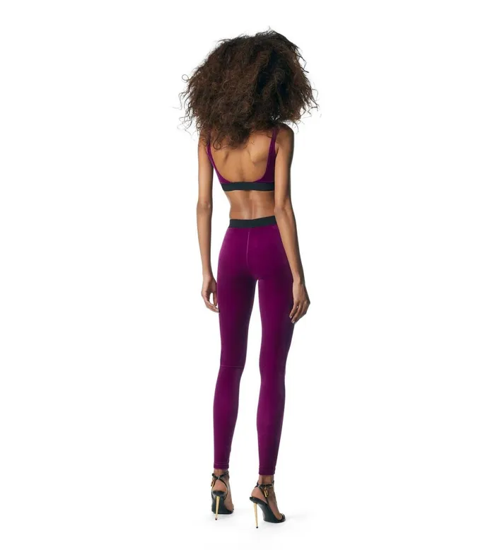 Women Pants and Shorts Tom Ford Stretch Velvet Signature Leggings Sugar Plum Women Pants and Shorts Tom Ford Stretch Velvet Signature Leggings Sugar Plum