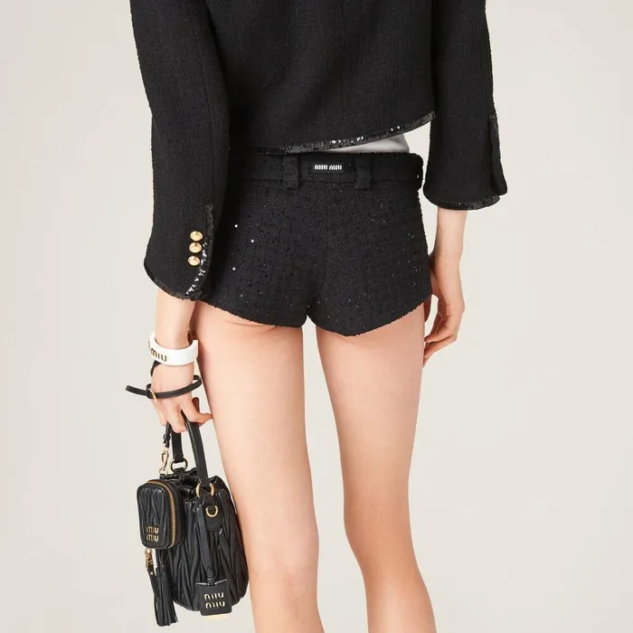 Women Pants And Shorts Miu Miu Boucl Shorts Black Women Pants And Shorts Miu Miu Boucl Shorts Black