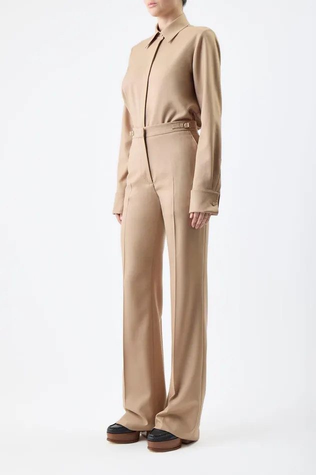 Women Pants Gabriela Hearst Vesta Pant In Camel Virgin Wool Twill