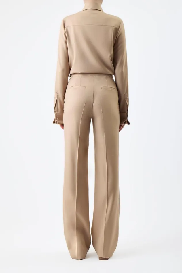 Women Pants Gabriela Hearst Vesta Pant In Camel Virgin Wool Twill