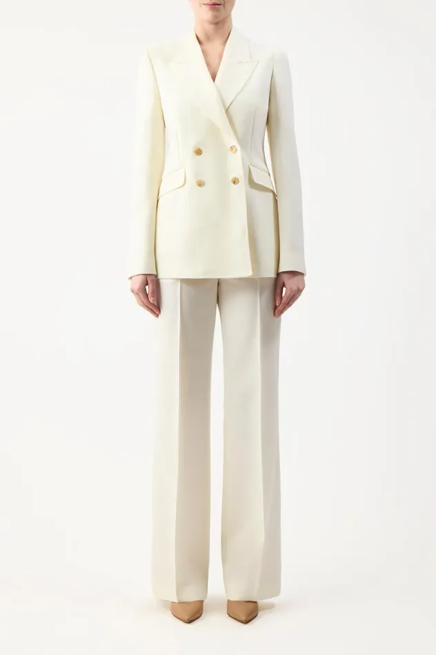 Women Pants Gabriela Hearst Vesta Pant In Ivory Sportswear Wool