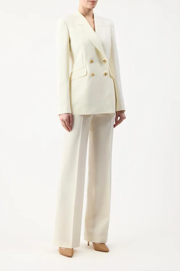 Women Pants Gabriela Hearst Vesta Pant In Ivory Sportswear Wool