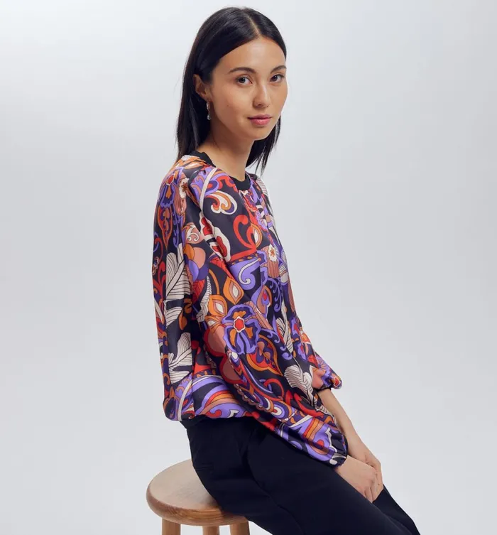 Women Patterned Blouse 8211 Multicolour Print Promod Shirts And Tunics