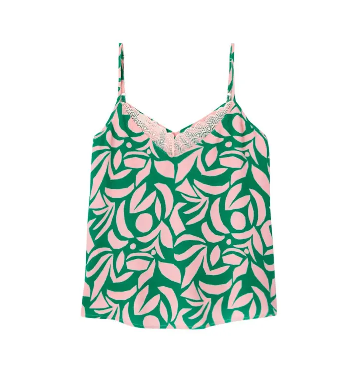 Women Patterned Strappy Top 8211 Green Print Promod Tops Women Patterned Strappy Top 8211 Green Print Promod Tops