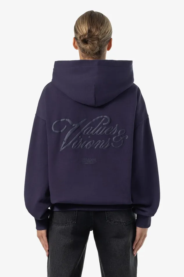 Women Pegador Hoodies Akira Oversized Hoodie Washed Indigo Blue