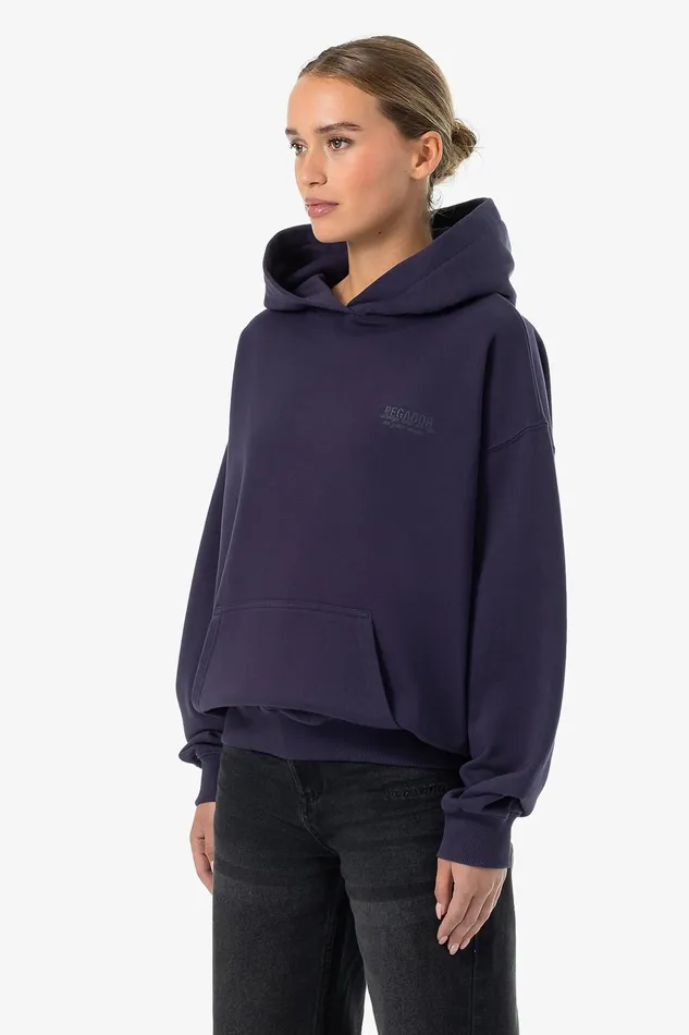 Women Pegador Hoodies Akira Oversized Hoodie Washed Indigo Blue Women Pegador Hoodies Akira Oversized Hoodie Washed Indigo Blue