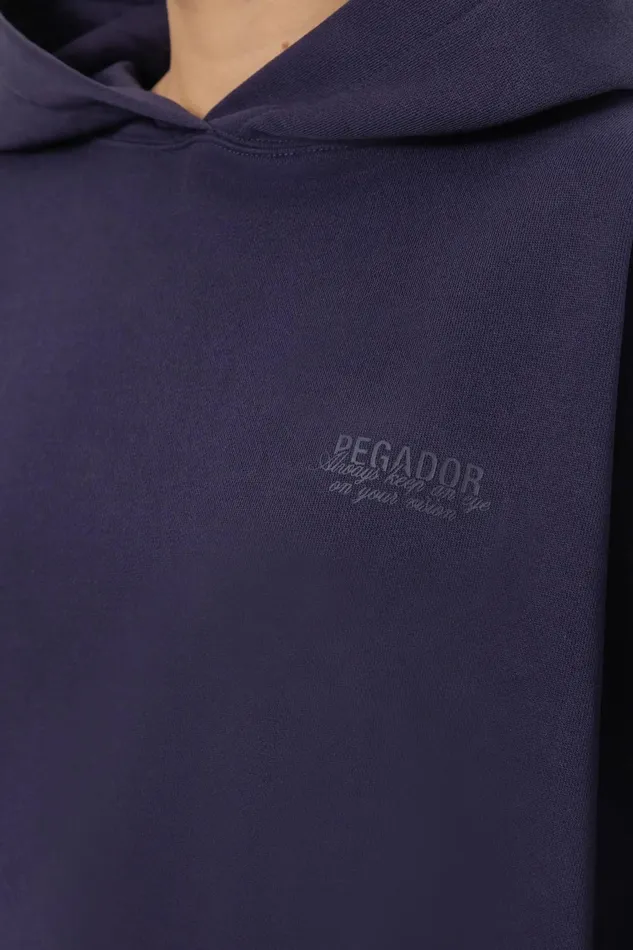 Women Pegador Hoodies Akira Oversized Hoodie Washed Indigo Blue Women Pegador Hoodies Akira Oversized Hoodie Washed Indigo Blue