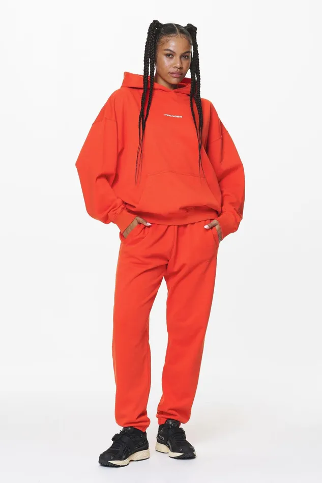 Women Pegador Hoodies Atna Logo Oversized Hoodie Washed Signal Red Women Pegador Hoodies Atna Logo Oversized Hoodie Washed Signal Red