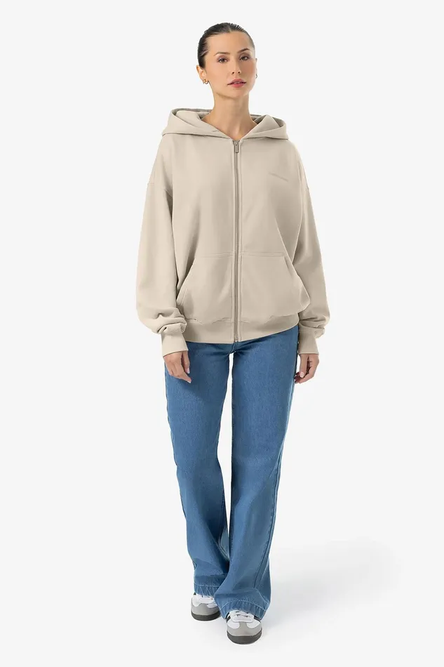 Women Pegador Hoodies Clarita Oversized Sweat Jacket Washed Light Beige Gum Women Pegador Hoodies Clarita Oversized Sweat Jacket Washed Light Beige Gum