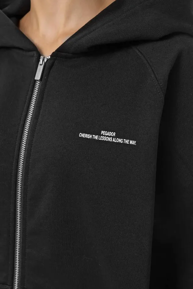 Women Pegador Hoodies Dee Oversized Sweat Jacket Washed Black Women Pegador Hoodies Dee Oversized Sweat Jacket Washed Black