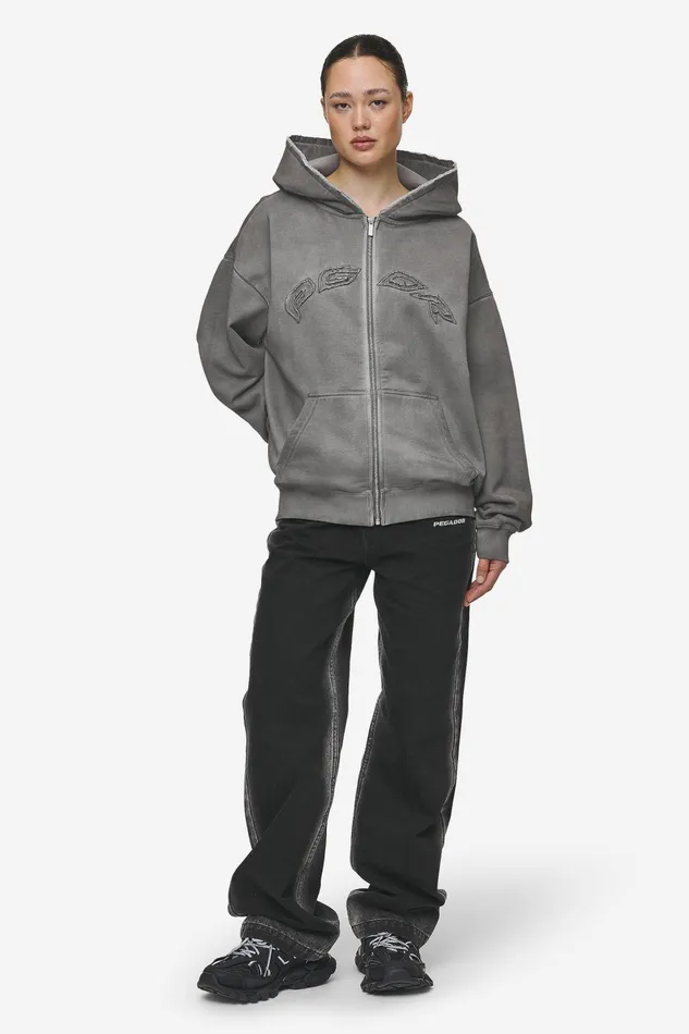 Women Pegador Hoodies Julia Oversized Sweat Jacket Oil Dyed Deep Grey Women Pegador Hoodies Julia Oversized Sweat Jacket Oil Dyed Deep Grey