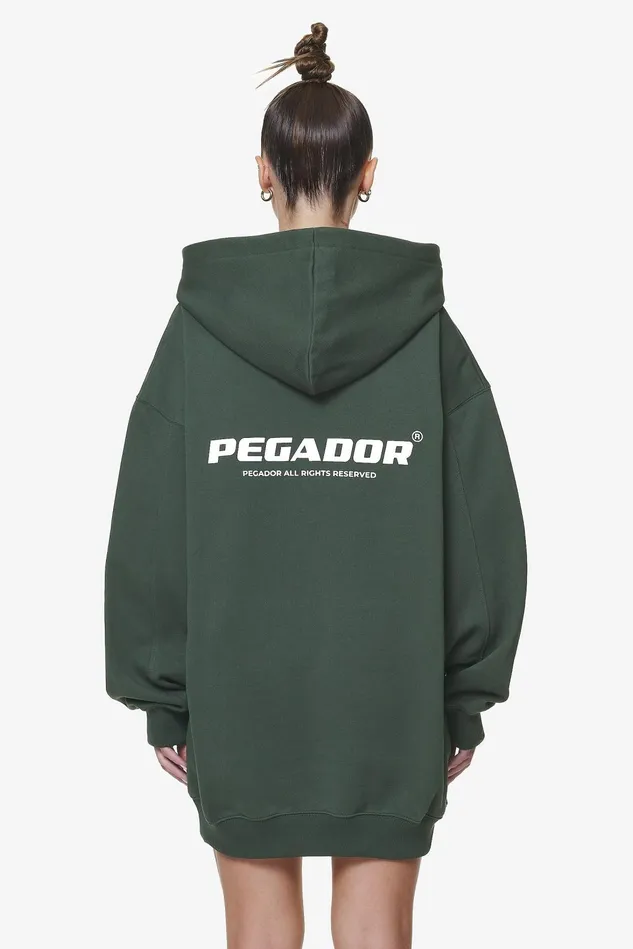 Women Pegador Hoodies Malm Logo Oversized Hoodie Dress Washed Sage Green
